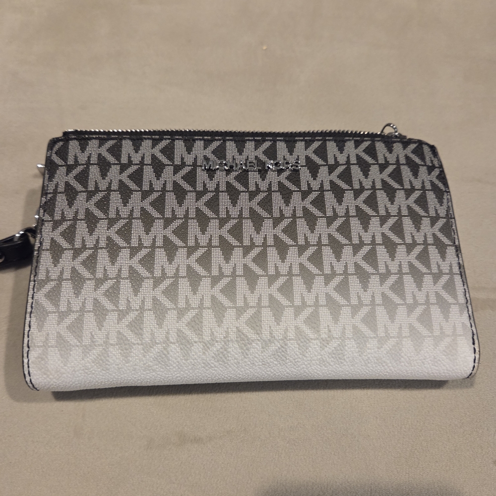 Michael Kors Gray and White Logo Wallet